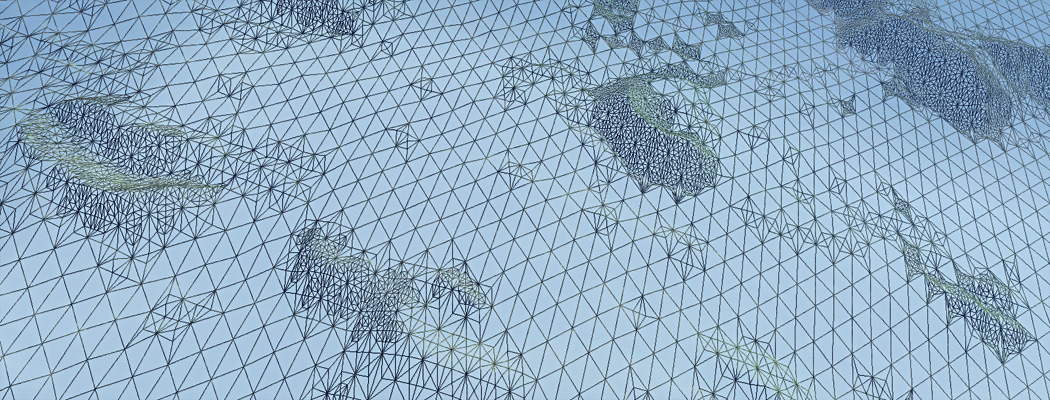Ground tessellation, wireframe view